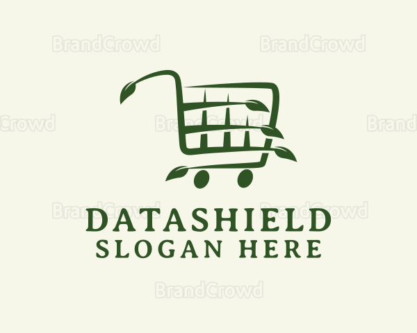 Organic Grocery Cart Logo