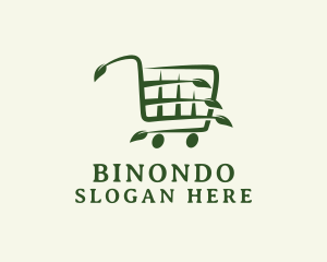 Natural - Organic Grocery Cart logo design