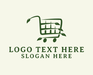 Organic Grocery Cart Logo