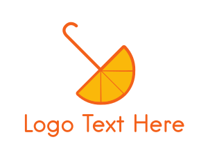 Orange Arrow - Umbrella Orange Pulp logo design