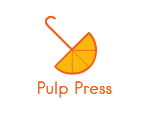 Pulp - Umbrella Orange Pulp logo design