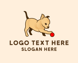Pet - Dog Playing Ball logo design