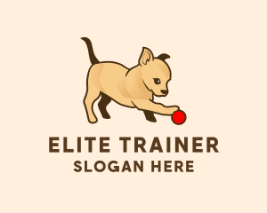 Dog Playing Ball logo design