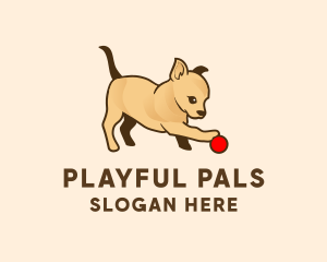 Dog Playing Ball logo design