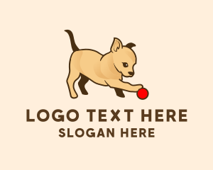 Animal - Dog Playing Ball logo design