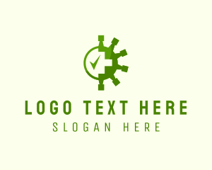 Medical - Green Virus Checkmark logo design