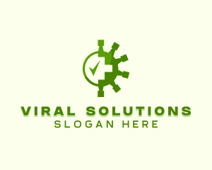 Virus - Medical Virus Checkmark logo design