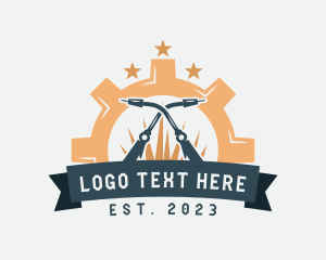 Metal - Industrial Cogwheel Welding logo design