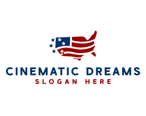 American Flag Map Logo