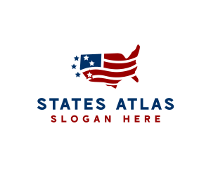 American Flag Map logo design