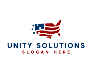 American Flag Map logo design