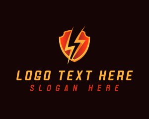 Thunder - Lightning Bolt Shield logo design