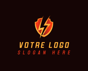 Lightning Bolt Shield Logo