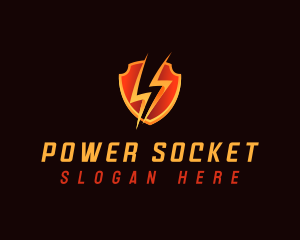 Socket - Lightning Bolt Shield logo design