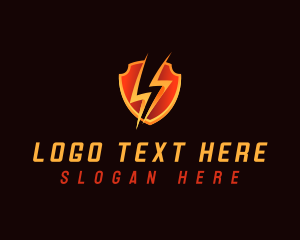 Emblem - Lightning Bolt Shield logo design