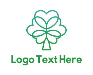 Green Leaf - Gradient Club Shape Tree logo design