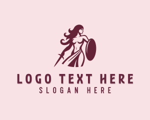 Strong - Fitness Woman Warrior logo design