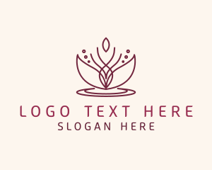 Yoga - Lotus Flower Aromatherapy logo design