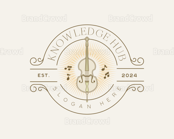 Elegant Musical Cello Logo