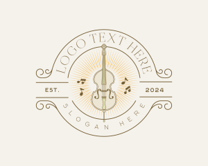 Musical Note - Elegant Musical Cello logo design