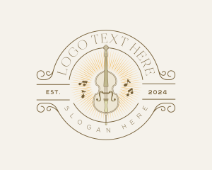 Luxury - Elegant Musical Cello logo design