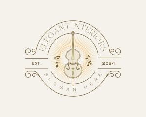 Elegant Musical Cello logo design