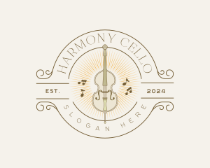 Elegant Musical Cello logo design