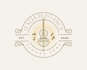 Elegant Musical Cello logo design