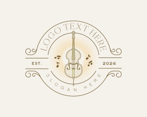 Elegant Musical Cello Logo