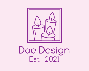 Purple Candle Frame logo design