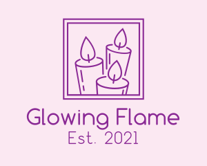 Candle - Purple Candle Frame logo design