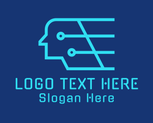 Blue - Artificial Intelligence Technology logo design