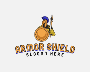 Spartan Armored Warrior  logo design