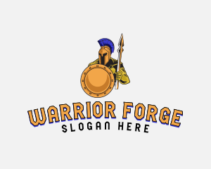 Spartan Armored Warrior  logo design