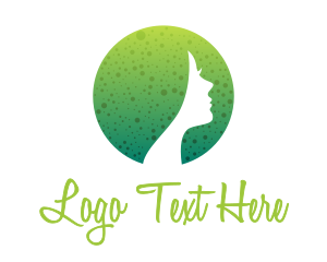 Salon - Round Dotted Female logo design