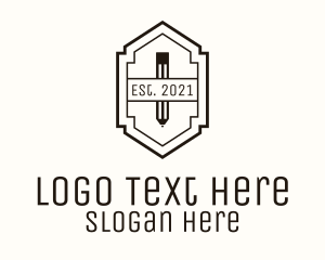 Scribe - Pencil Writer Retro Badge logo design