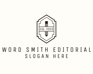 Editorial - Pencil Writer Retro Badge logo design