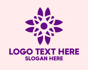 Circle - Purple Pretty Flower logo design