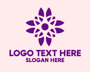 Green And Purple - Purple Pretty Flower logo design