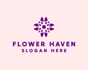 Purple Pretty Flower logo design