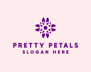 Purple Pretty Flower logo design