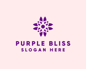 Purple Pretty Flower logo design