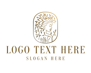 Wig - Gold Beauty Woman logo design