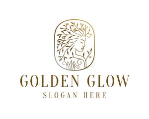 Gold Beauty Woman logo design