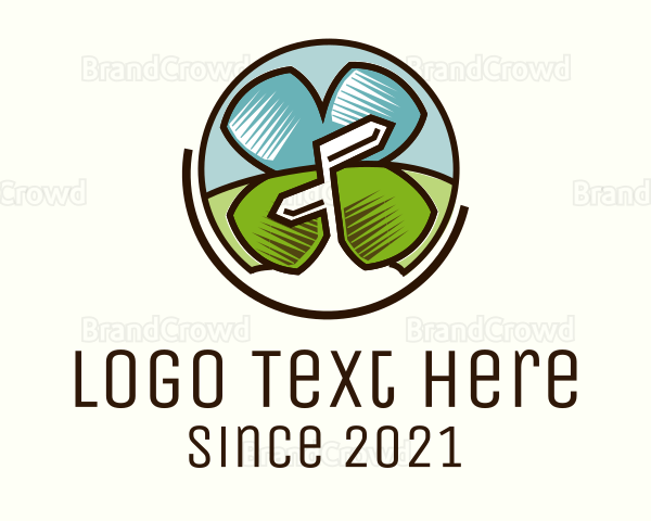 Clover Leaf Direction Signage Logo