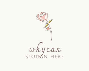 Flower Bud - Rose Scribble Line Art logo design