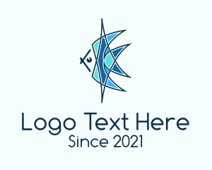 Mosaic - Blue Schooling Bannerfish logo design