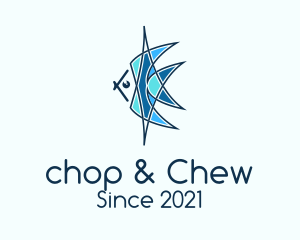 Multicolor - Blue Schooling Bannerfish logo design