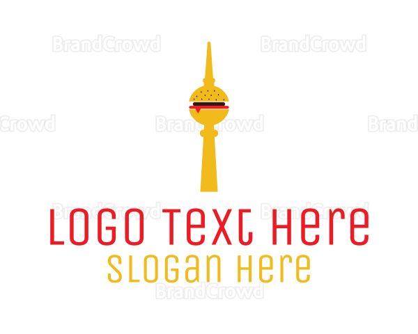 Burger Food Tower Logo