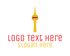 Cheeseburger - Burger Food Tower logo design